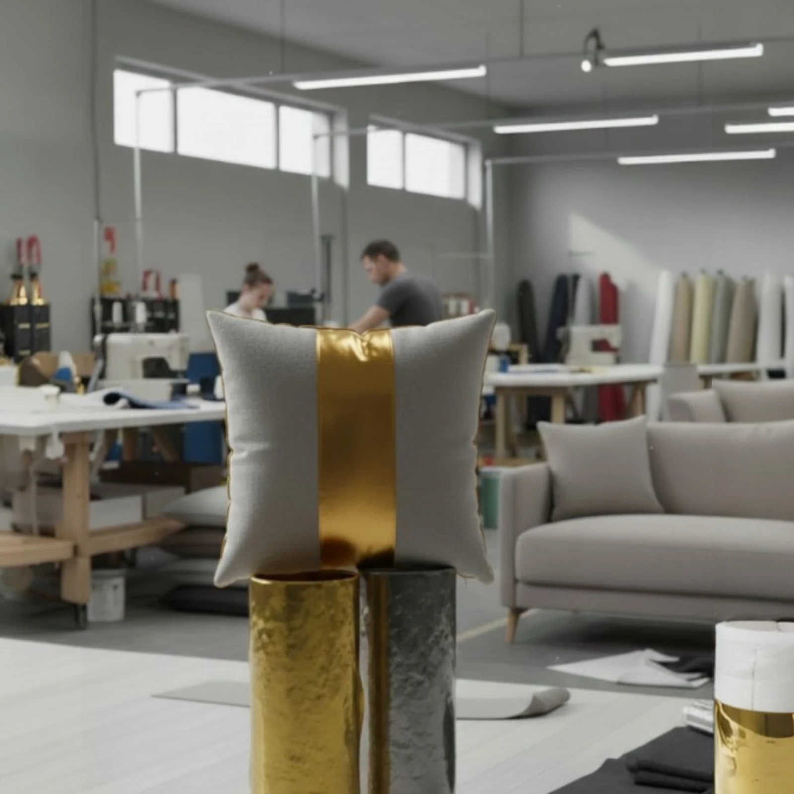 Materiale pentru Tapiterie - Material tip piele ecologică cu efect metalic lucios – auriu / argintiu, pentru tapițerie