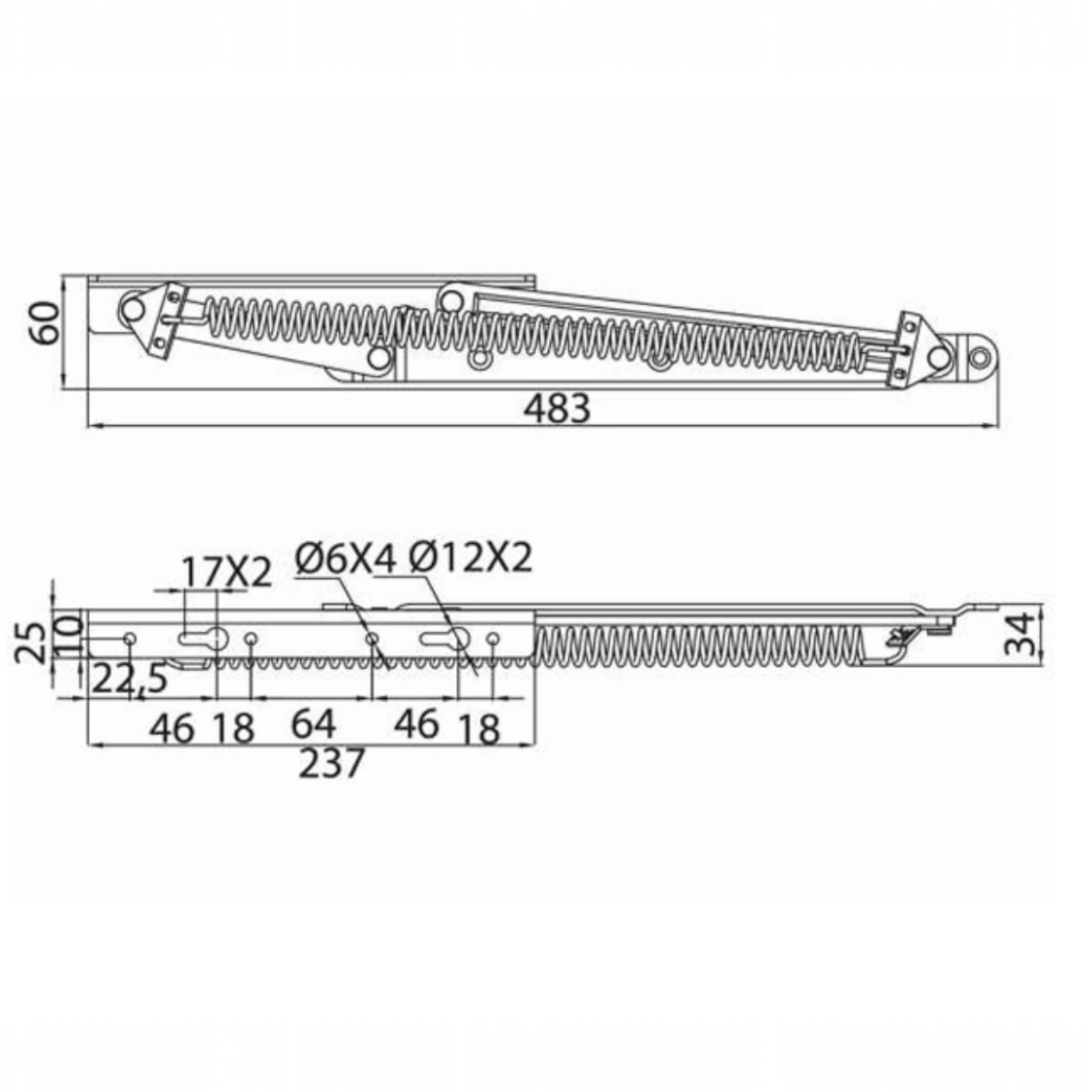 Mecanism cu arc VG Lift-Up 45° pentru canapele cu ladă [2]