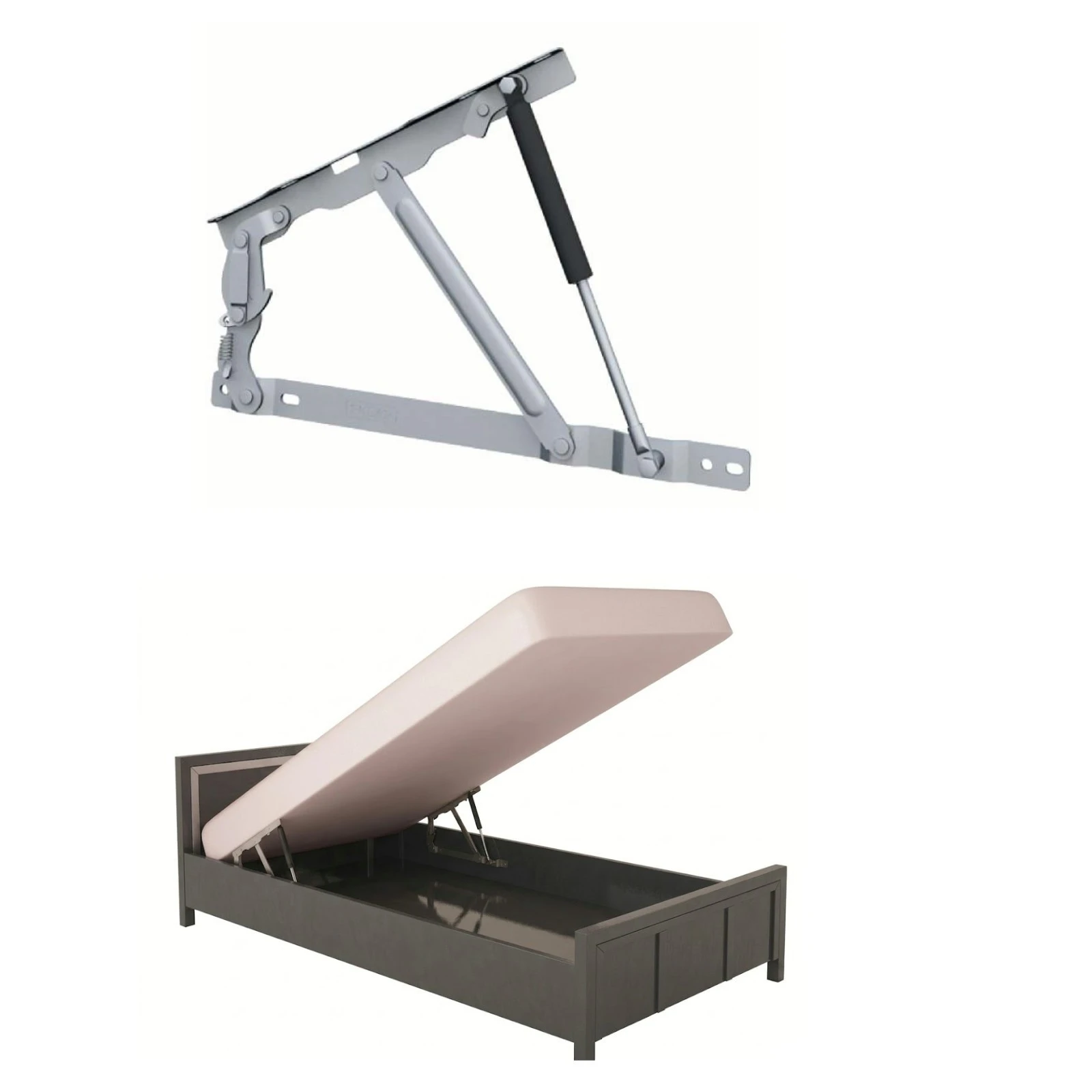 Sisteme Rabatabile - Mecanism piston gaz (cu blocare) VG ridicare pat rabatabil 30° acces ladă depozitare