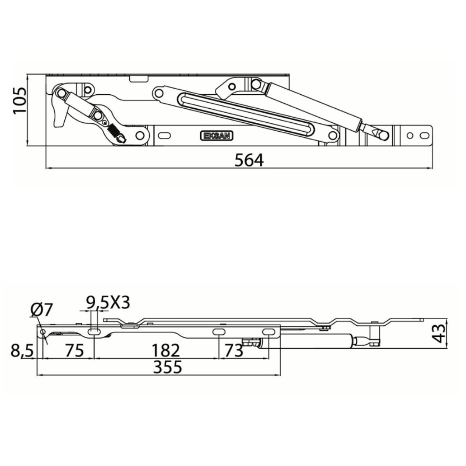 Mecanism piston gaz (cu blocare) VG ridicare pat rabatabil 30° acces ladă depozitare [5]
