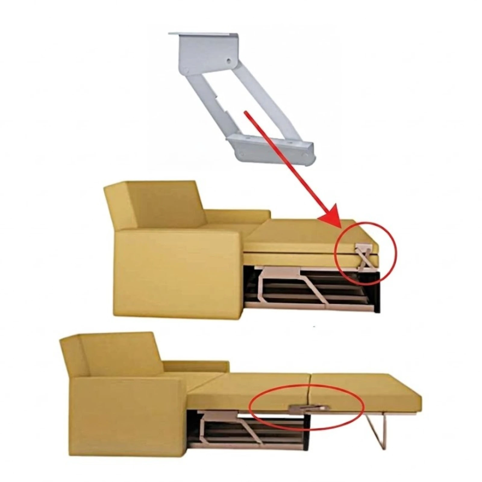 Mecanisme pentru canapele extensibile - Mecanism VG pentru canapea – extensie frontală articulată Trolley