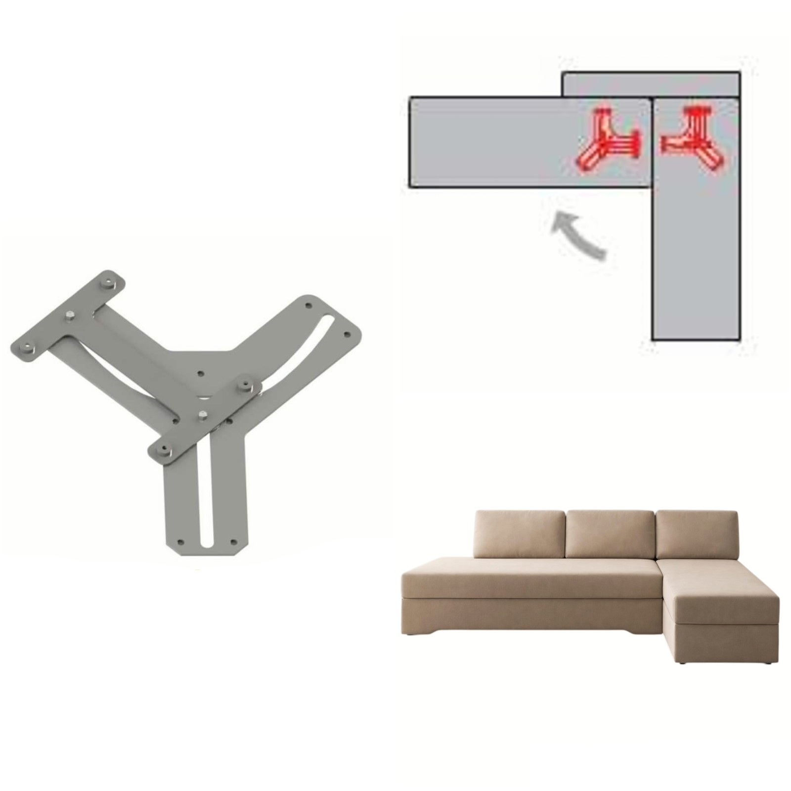 Mecanism VG rotire șezut colțar – transformare în suprafață de dormit [3]