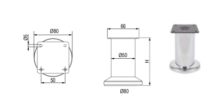 Picior mobilier FS001 finisaj Crom lucios [1]
