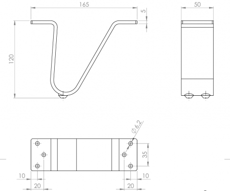 Picior mobilier FS008 h120 mm [1]