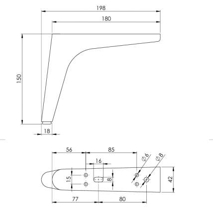 Picior mobilier FS019 h 150mm [1]