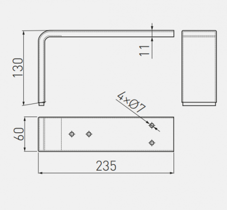 Picior mobilier MDN-D4 h 130 mm [1]