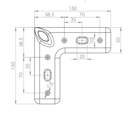 Picior mobilier NNK002 150mm [3]