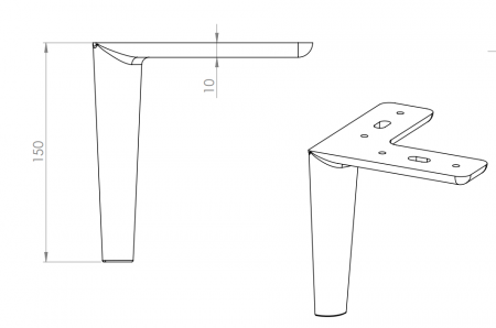 Picior mobilier NNK002 150mm [4]