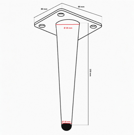 Picior mobilier VG conic h150 mm auriu lucios [1]