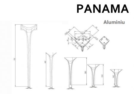 Picior Panama finisaj Auriu mat [3]