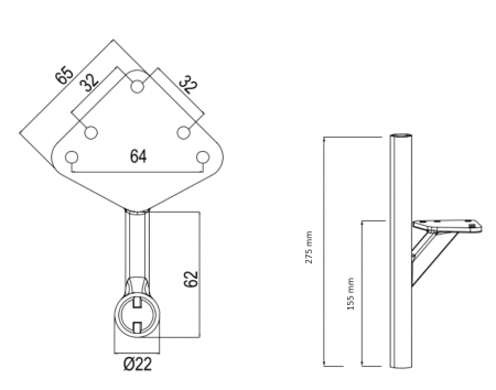 Picior Slide Single Long 155mm (LT 275mm) [3]