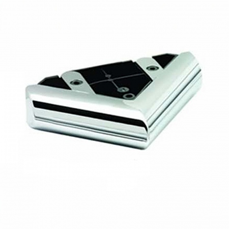 Picioare plastic pentru paturi și canapele - Picior Sofa Colț Semi VG, Plastic finisaj Crom lucios - set 4 buc