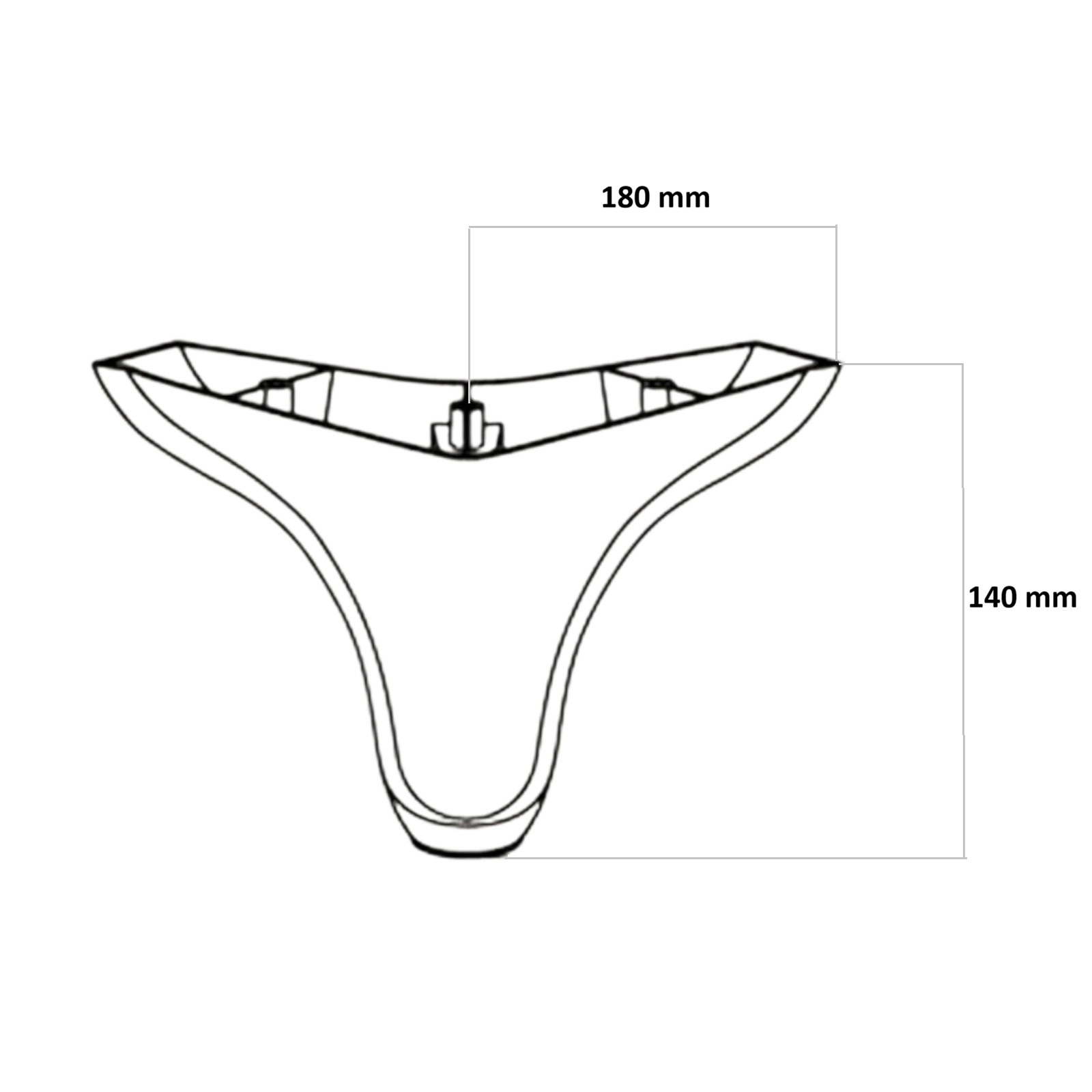 Picior Sofa S - Curve VG, Plastic finisaj Alb h 140 mm [3]