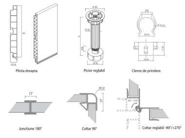 Plinta dreaptă H 100 mm L 4000 mm marca OPES [1]
