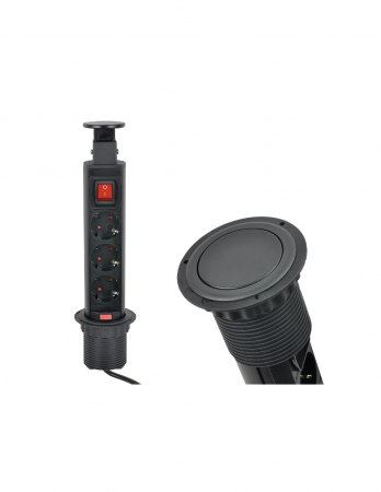 Sistemul  încorporabil Lift Box tip turn  retractabil cu 3 prize Schuko [1]