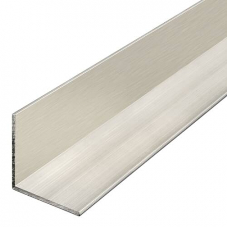 Profiluri tip "L" / Profiluri unghiulare - Profil aluminiu 90° - laturi egale, finisaj Oțel lucios