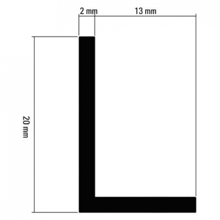 Profil aluminiu tip "L" - 2 mm, Argintiu mat [1]