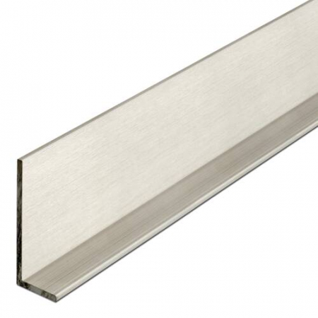 Profiluri tip "L" / Profiluri unghiulare - Profil aluminiu tip "L " - 40 x 15 mm, finisaj Oțel lucios