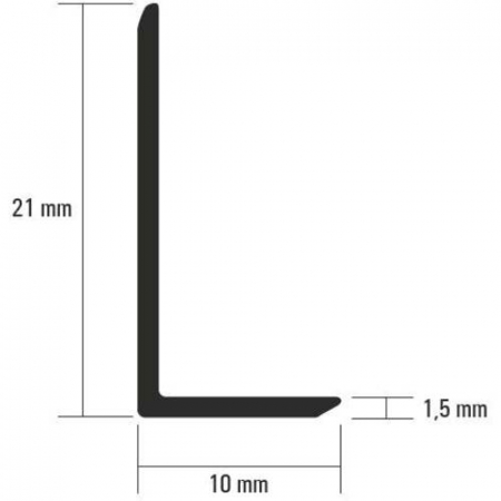 Profil aluminiu tip "L" - margini teșite - Argintiu mat [1]