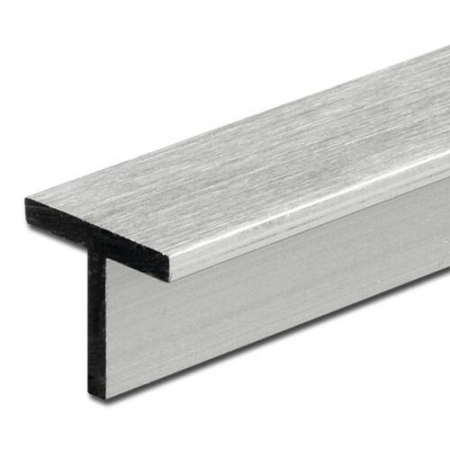 Profil de îmbinare - Profil aluminiu tip "T" - finisaj Oțel lucios