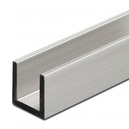 Profiluri  tip "U" - Profil aluminiu tip "U" - finisaj Oțel eloxat