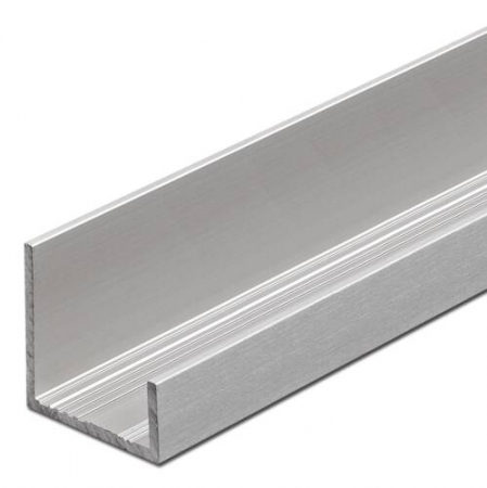 Profiluri  tip "U" - Profil aluminiu tip "U" laturi inegale- placa 18 mm