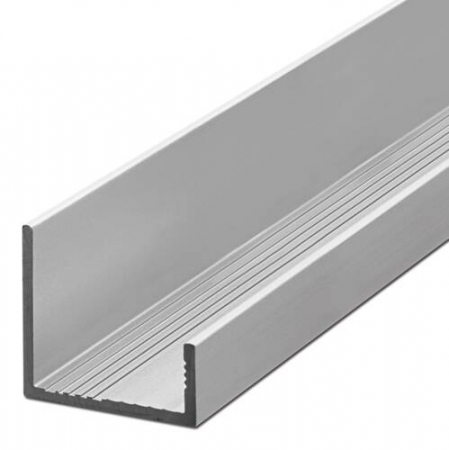 Profiluri  tip "U" - Profil aluminiu tip "U" laturi inegale- placa 18 mm
