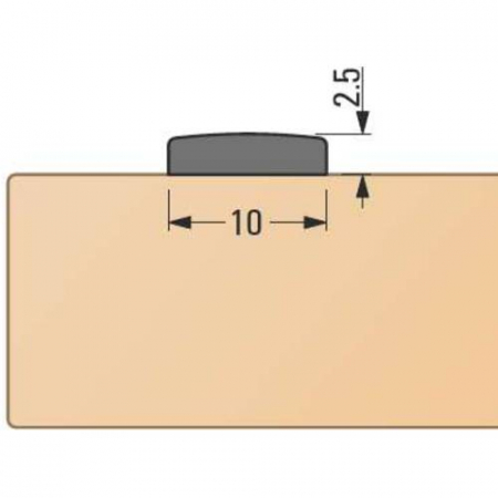 Profil baghetă decorativă autoadezivă - dreptunghiulară, 10 x 2,5 mm [1]