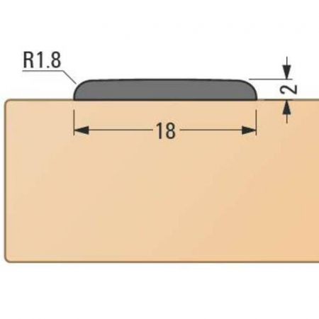 Profil baghetă decorativă autoadezivă - dreptunghiulară, 18 x 2 mm [1]