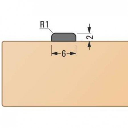 Profil baghetă decorativă autoadezivă - dreptunghiulară, 6 x 2 mm [1]