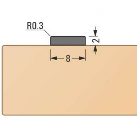 Profil baghetă decorativă autoadezivă - dreptunghiulară, 8 x 2 mm [1]