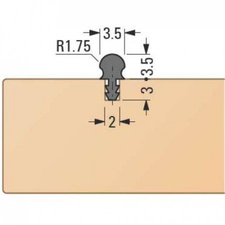 Profil baghetă decorativă cu T-Bar - rotundă, 3,5 x 3,5 mm [1]