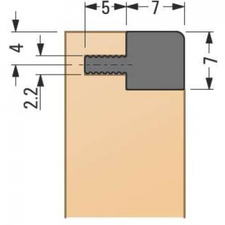 Profil Aluminiu cu punte, formă pătrată 7 mm [2]