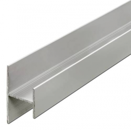 Profiluri Aluminiu - Profil îmbinare tip "H"  laturi inegale - placă 18 mm