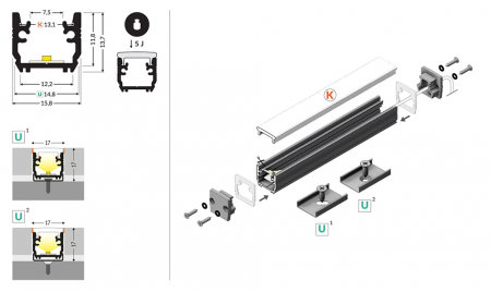Profil LED Floor12 pentru podele [6]
