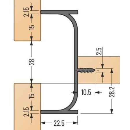 Profil mâner Gola Vertical dublu - Decor [2]
