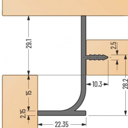 Profil mâner Gola Vertical simplu - Decor [1]