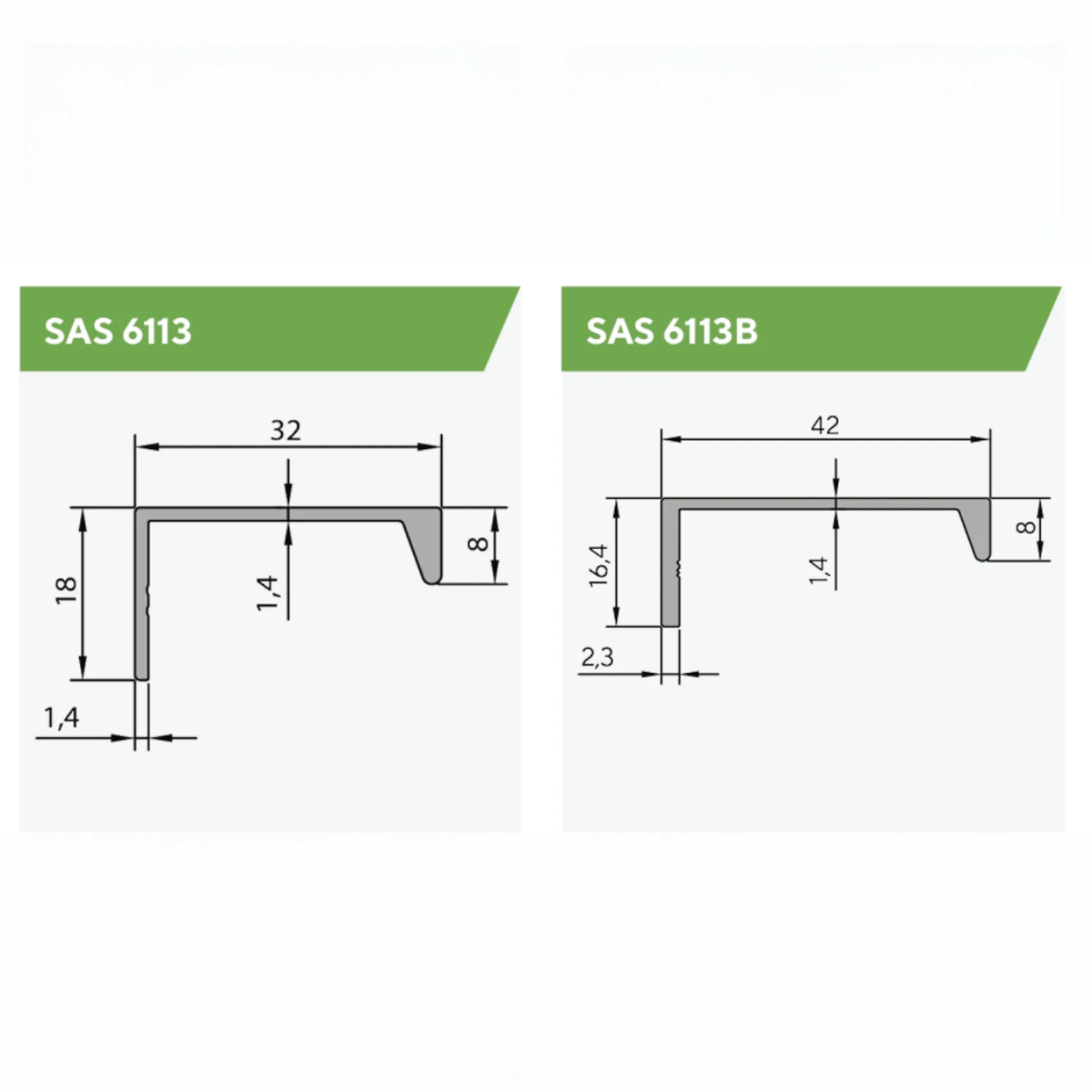 Profil mâner  SAS 6113 din aluminiu - pentru fronturi [10]