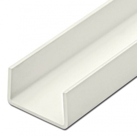 Profiluri  tip "U" - Profil plastic tip "U"  laturi egale-placă 16 mm
