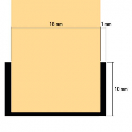 Profil plastic tip "U"  laturi egale-placă 18 mm [1]