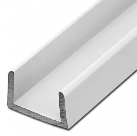 Profiluri  tip "U" - Profil aluminiu tip 'U' -  laturi egale și margini teșite – ALB