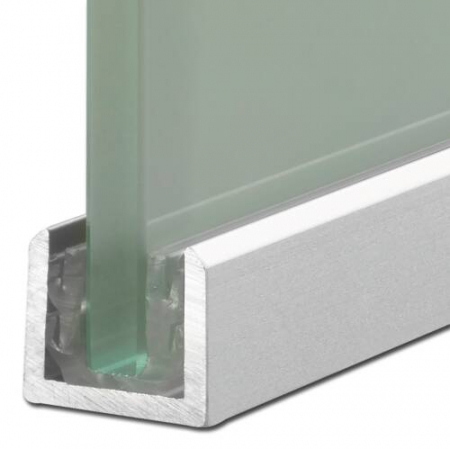 Profiluri  tip "U" - Profil aluminiu tip 'U'  -  laturi egale și margini teșite – Argintiu mat