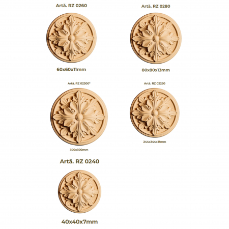 Elemente Decorative Rosette Lemn și MDF - Modelul RZ 01* [1]