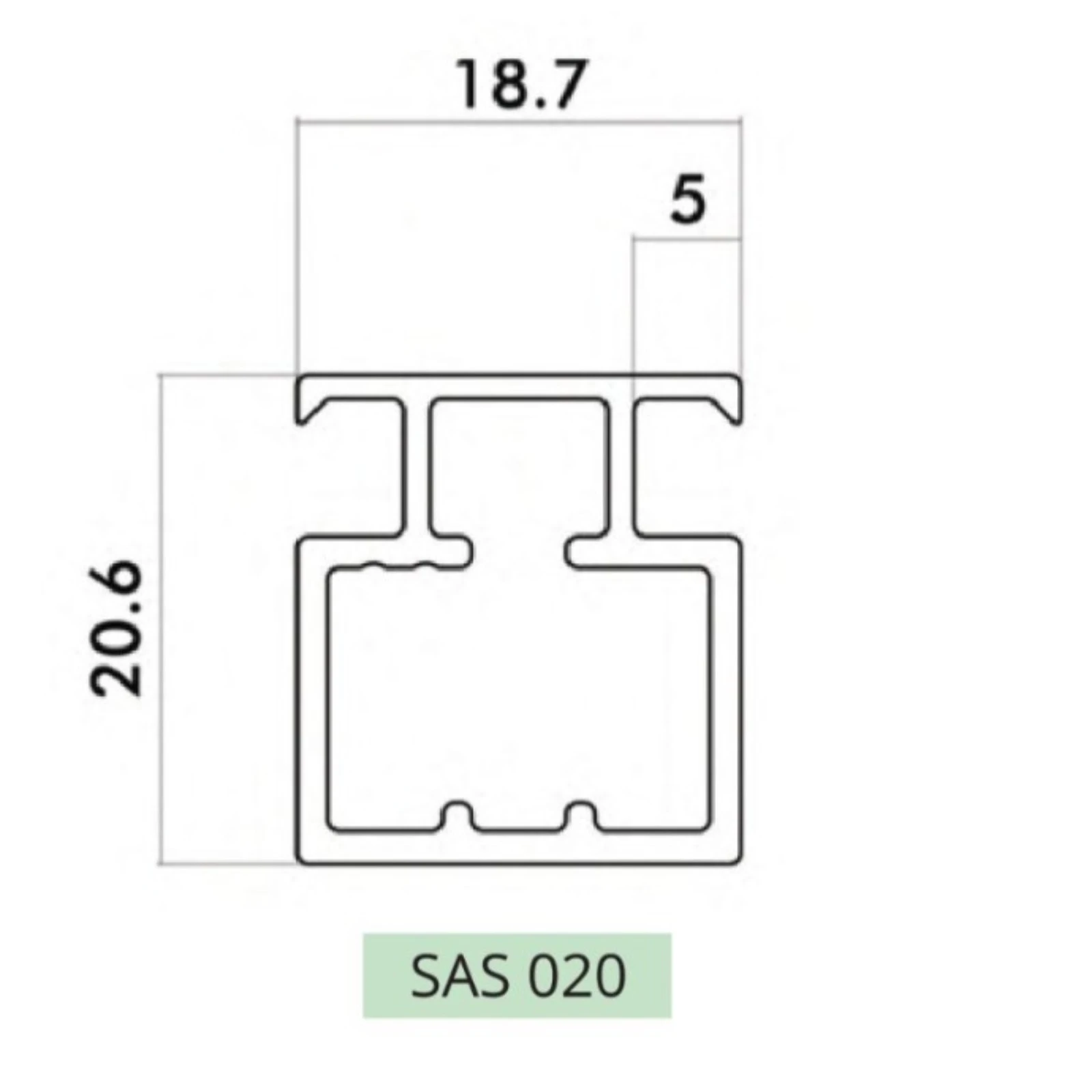 SAS 020 - Profil divizor pentru rame aluminiu [1]
