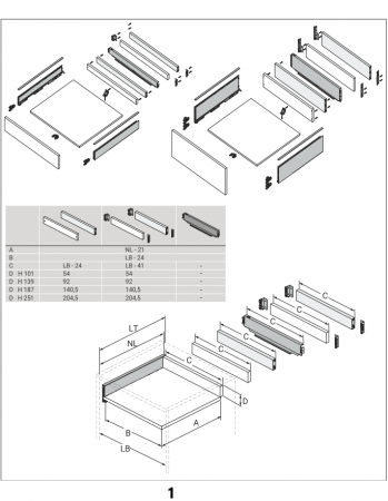 Sertar  AvanTech You laterale Metalice h 251 și Amortizare, marca Hettich [7]