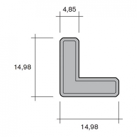 Set pentru colț interior - Profil de fixare geamuri din sticlă [4]