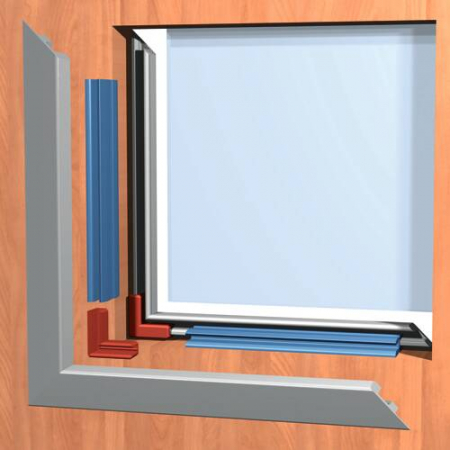 Set pentru colț interior - Profil de fixare geamuri din sticlă [1]