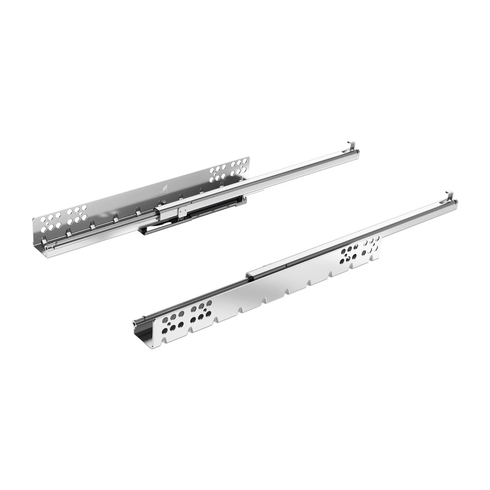 Glisiere și Sertare metalice - Set glisiere Quadro 25 cu Push to Open integrat, montaj cu PIN