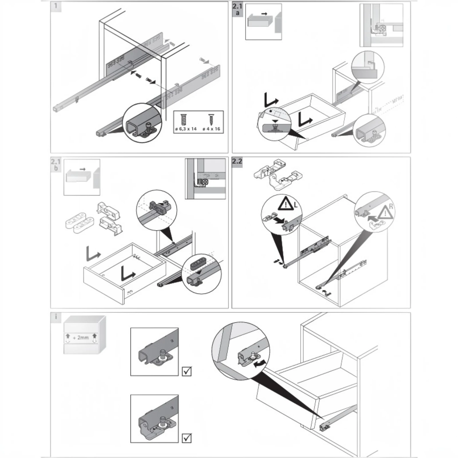 Set glisiere Quadro 25 cu Push to Open integrat, montaj cu PIN [3]