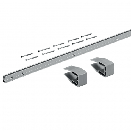 SlideLine M - sistem uși glisante - Set Profil aluminiu h 18 mm și cleme fixare